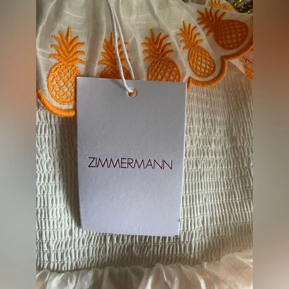 ZIMMERMANN KIDS Tropicana Embroidered Cotton Dress  White Sz 10 NWT